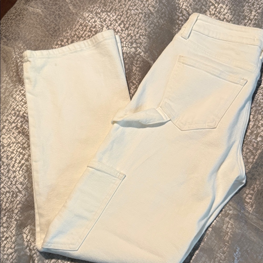 Cream Flare Jeans